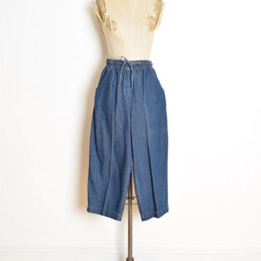 vintage 90s pants denim cropped jeans short high waisted drawstring capris M clothing 