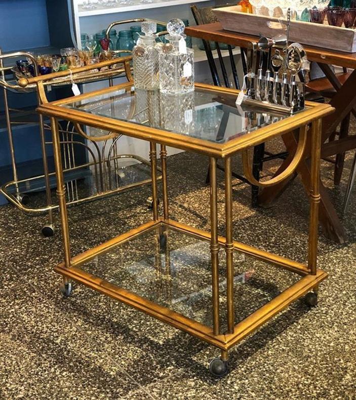 Awesome gilt metal bar cart! $225