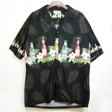 S\/S Tropical Hawaiian print button up shirt