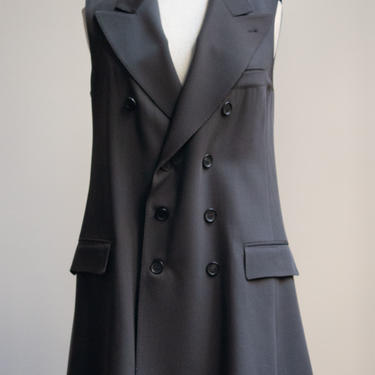 Jean Paul Gaultier grey wool sleeveless blazer
