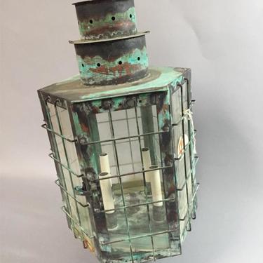 Large Maritime Style Copper Lamp