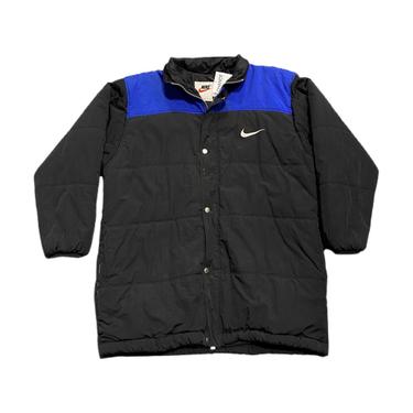 (L) Nike Black/Blue Puffer Coat 092921 LM