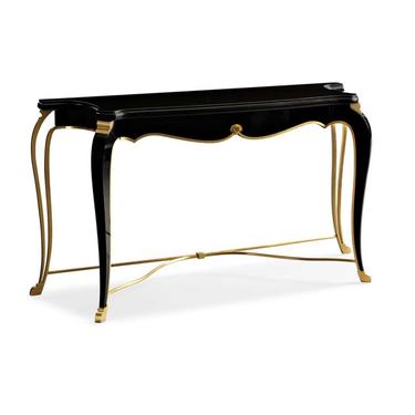 Caracole Modern Black and Gold the Avant Guard Console Table