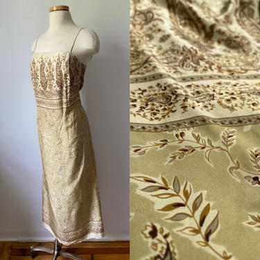 90s silk paisley dress 