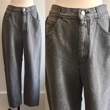 80's Vintage CALVIN KLEIN Mom Jeans / Soft Gray Wash / Cotton + Made in USA 