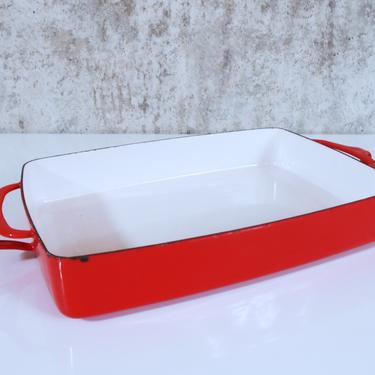 Dansk Kobenstyle Lasagna / Roasting / Baking Pan in Red - Enameled Steel Cookware by Jens Quistgaard 