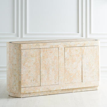 Pink Tessellated Marble Credenza