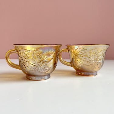 Pair of Carnival Glass Tea Cups - 5 Pairs Available 