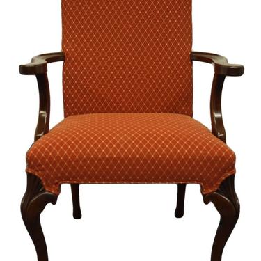 Wellington Hall Mahogany Traditional Queen Anne Upholstered Dining Arm Chair 