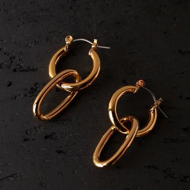 Maslo Tiny Latch Hoops with Oval Ring