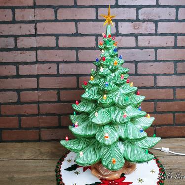 Vintage 24&quot; Atlantic Mold Ceramic Christmas Tree 