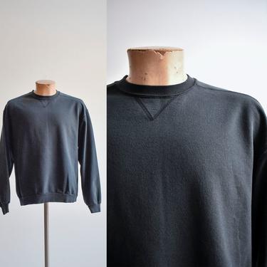 Vintage Black Crewneck Pullover Sweatshirt 