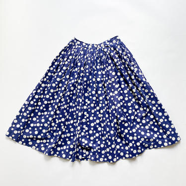 1950s Blue and White Dot Print Skirt 