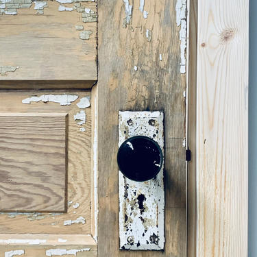 Black Enamel Cast Iron Door Knob | Antique Interior Doorknob | Black Door Knob | Metal Doorknob | Vintage Black Enamel Door Knob Hardware 