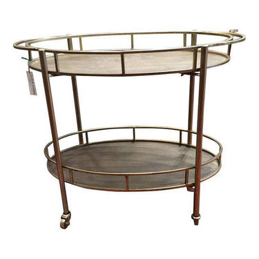 Metal Oval Two-Tier Bar Cart 