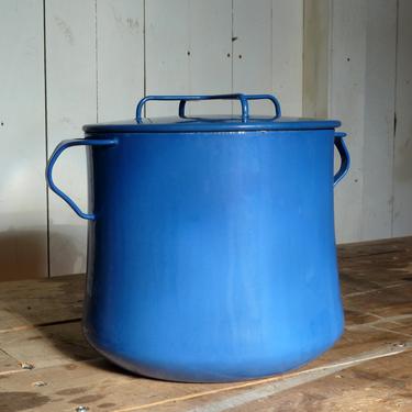 Vintage Dansk Kobenstyle Blue Stockpot Dutch Oven - Jens Quistgaard - Danish Modern Kitchen - Enamelware - MCM Cookware 