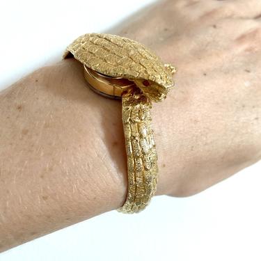 Rare Gold Cobra Snake Bracelet Watch