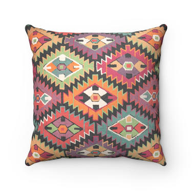 Geometric Aztec Print Decorative Throw Pillow ~ Abstract ~ Southwestern Pillow ~ Vintage Print ~ Throw Pillow ~ Mid Century  ~ Aztec Print 