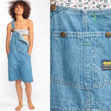 Osh Kosh Overalls 90s Denim ONE STRAP Shorts OshKosh Jeans Shortalls Women Grunge 80s Blue Suspender Hipster Vintage Small 