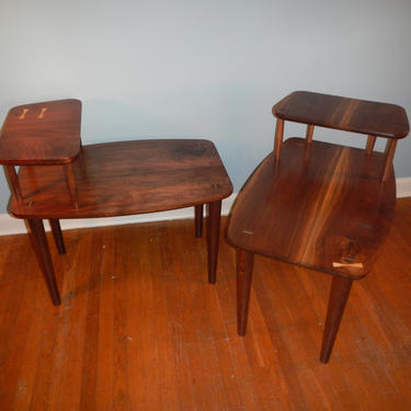 Mid Century Modern Black Walnut End Table | Danish Modern Atomic Eames Era Side Table 