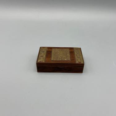Small vintage brass &amp; rosewood box 