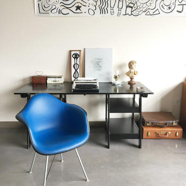 Blue Naugahyde Chair By Charles &amp; Ray Eames For Herman Miller 