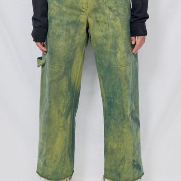 Green Overdye Denim Simple Pant