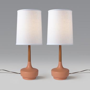 Mid-Century Table Lamp "Brooke" - Desert Rose #1 — Pair 