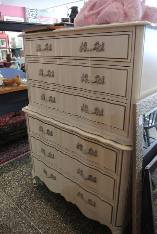 White faux French chest. $595.