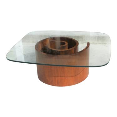 Vladimir Kagan Glass Top Snail Coffee Table Midcentury Modern Selig