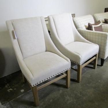 PAIR OF LINEN ACCENT CHAIRS