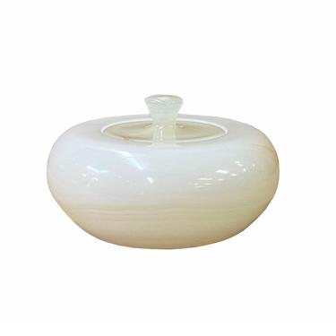 Chinese White Marble Color Stone Carved Bowl Shape Display ws1661E 