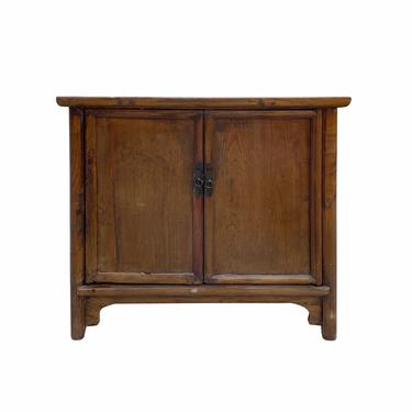 Chinese Brown Stain Vintage Simple Two Doors Storage Cabinet cs7072E 