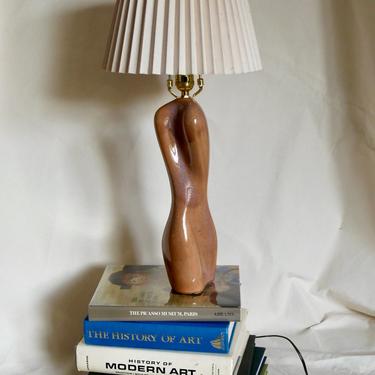MCM Ceramic Abstract Twist Table Lamp