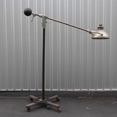Vintage Industrial Light on Cast Iron Base