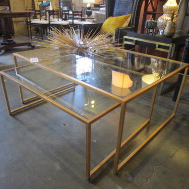 LARGE GOLD WASH NESTING COFFEE TABLES