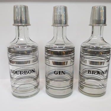 Vintage MCM set of 3 liquor decanters
