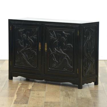 Carved Asian Solid Wood Cabinet 