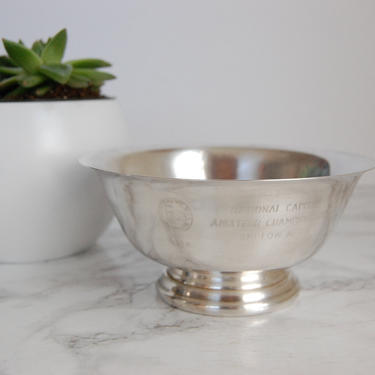 Vintage Silverplate Revere Bowl - Engraved Revere Bowl - FB Rogers Silver Plate Bowl by PursuingVintage1