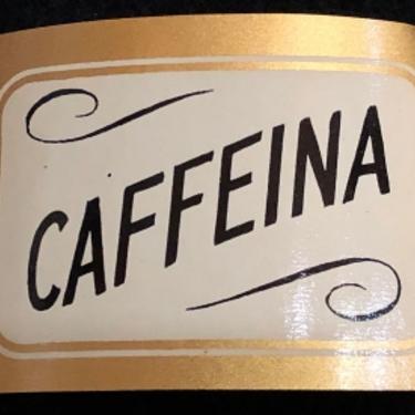 Circa 1920s Caffeina Apothecary Pharmacy Label Un-UsedCaffeine