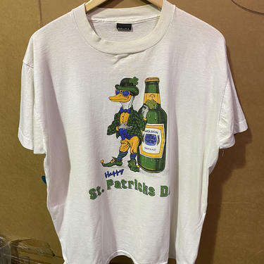 Vintage 90s St Patrick's Day Duck Molson Beer Graphic Tee t-shirt Irish Tee 3886 