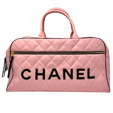 Chanel Baby Pink Logo Duffle Bag