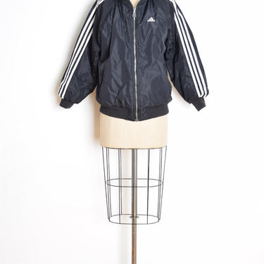 vintage 90s ADIDAS track jacket black white stripe reversible bomber windbreaker coat 