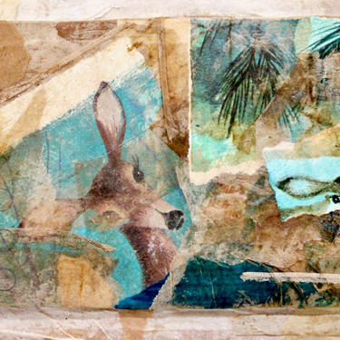 Original Mixed Media Collage - &quot;Hidden Nature is Secret God&quot; - Original Signed Art - Nature - Deer - Forest | FREE SHIPPING 