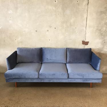 Navy Blue Mid Century Style Sofa