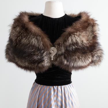 Vintage 1940's Fox Fur Wrap / OS