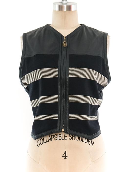 Gianni Versace Striped Leather Vest