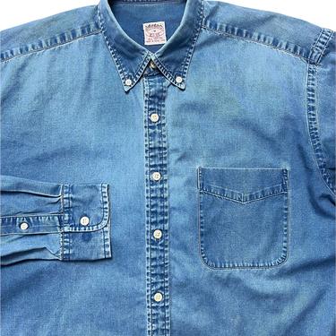 Vintage 1980s BROOKS BROTHERS 100% Cotton Chambray Button-Down Shirt ~ M ~ OCBD ~ 80s 