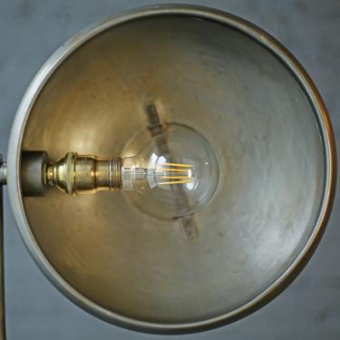 restored vintage medical floor lamp with reading light and two chargers, steampunk lamp, atomic vibe 