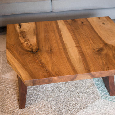 Walnut and Butternut Live Edge Coffee Table 